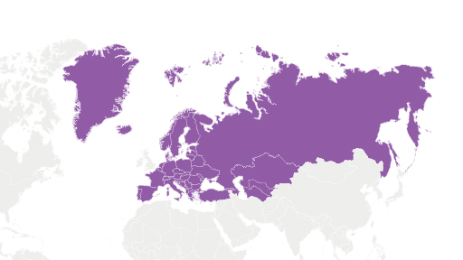 Graphic of the regions of Europe and Central Asia