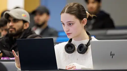 Student on laptop