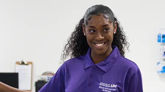 Student in a sports lab