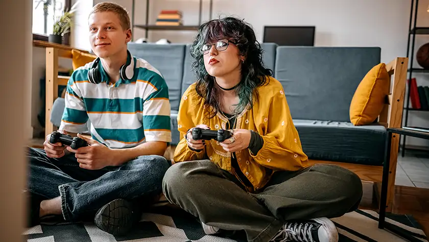 Two people gaming