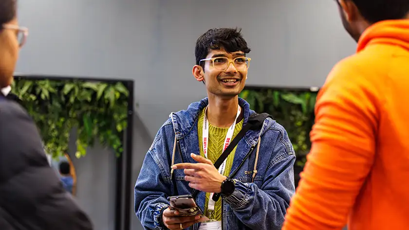Students talking to each other
