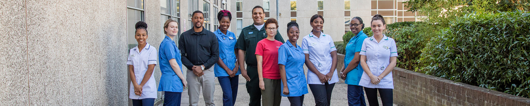 health and social work students in uniform