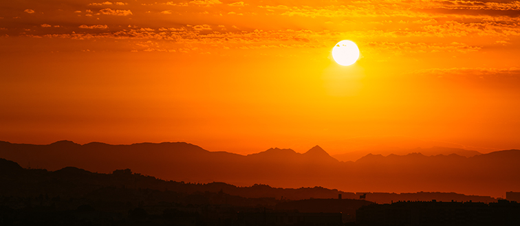 Sunset over mountains