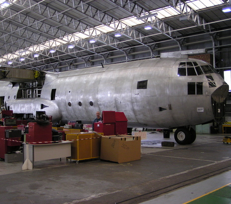 Aircraft in hanger