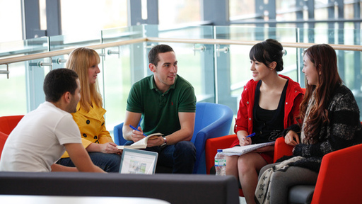 Group of students sitting and talking