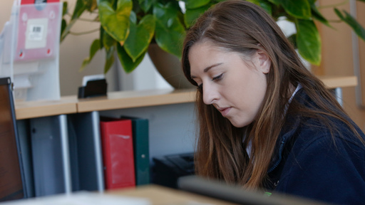 Female concentrating 