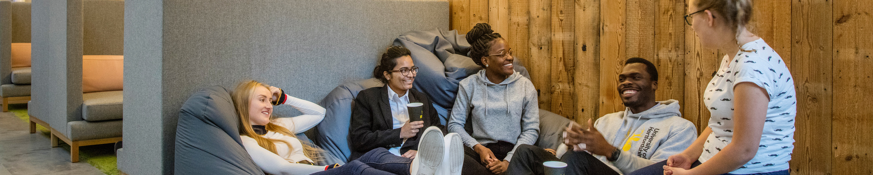 Students sitting in the LRC cafe.