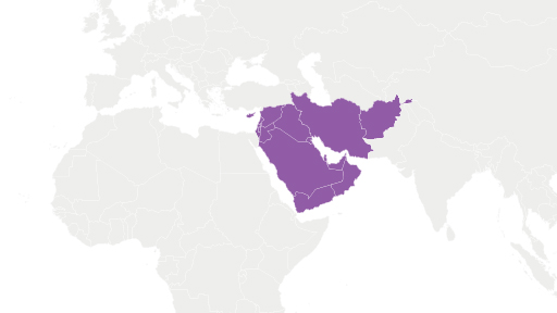 Graphic of the Middle East region