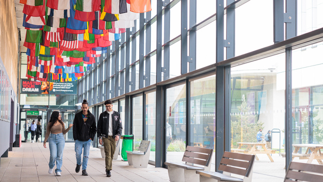 students on campus