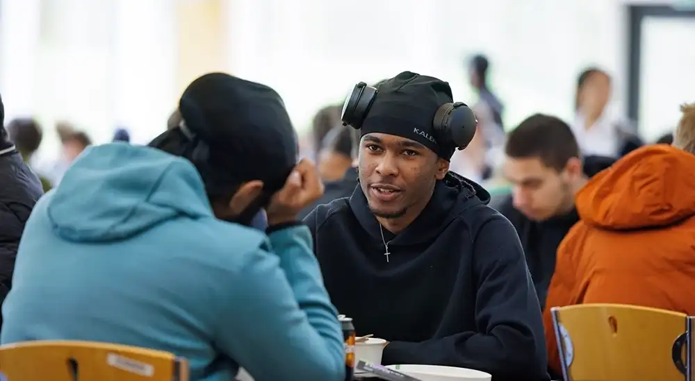 People eating at table