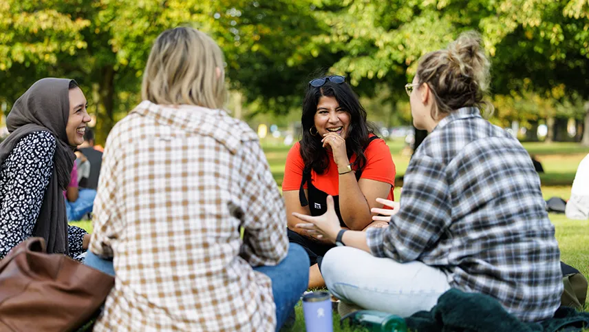 Students having picnic 
