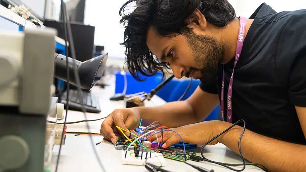 Student working header