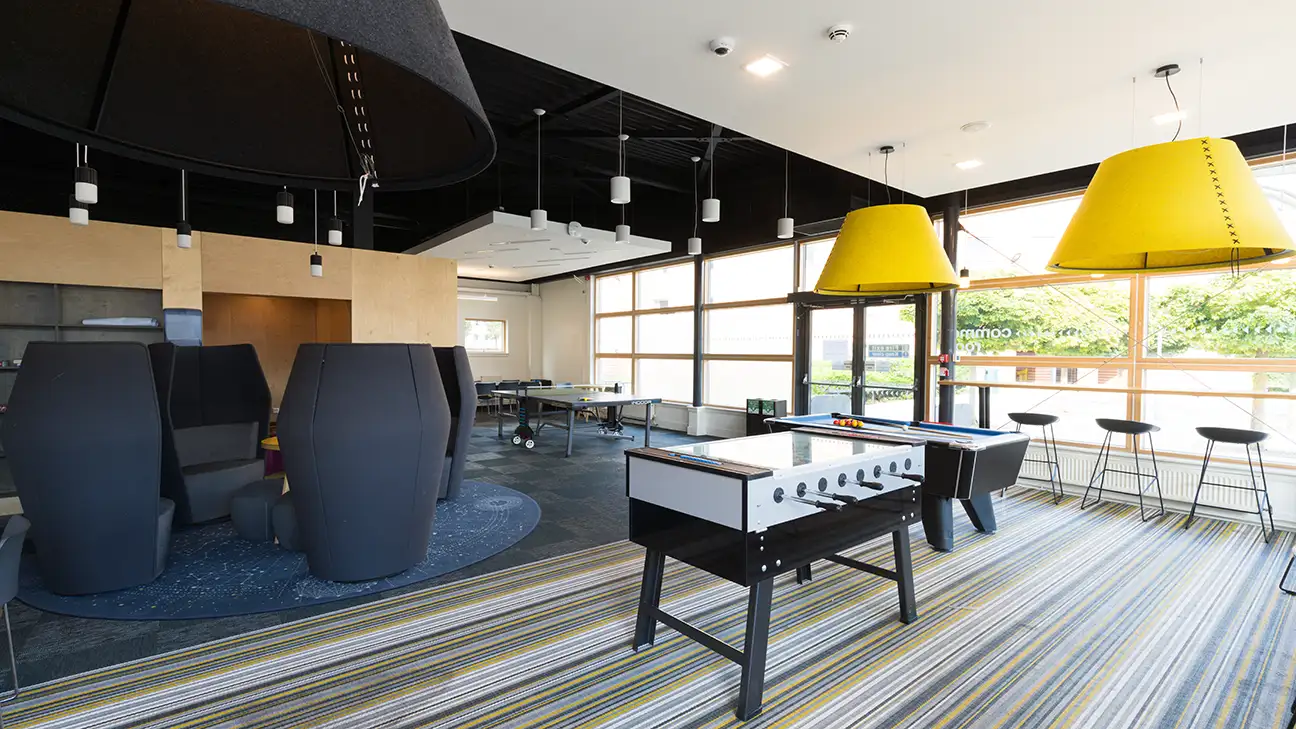 chair and sofas with games to play