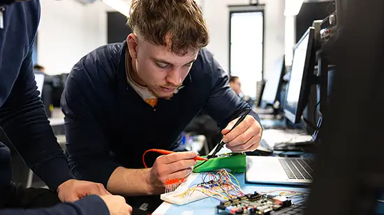 Student soldering