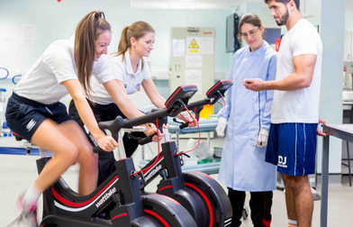 Sports Therapy students with women on treadmills