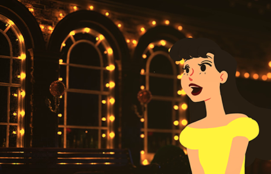 Screenshot for 2D animation of woman in yellow dress