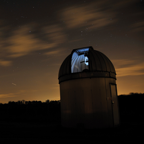 Bayfordbury observatory at night