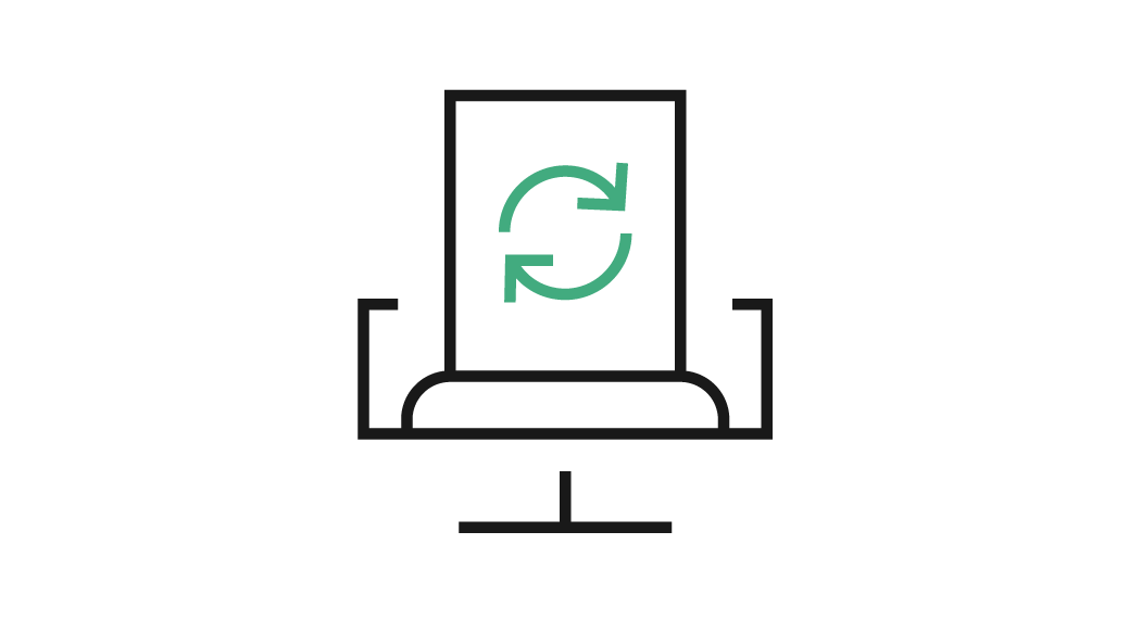 Recyclable office chair icon
