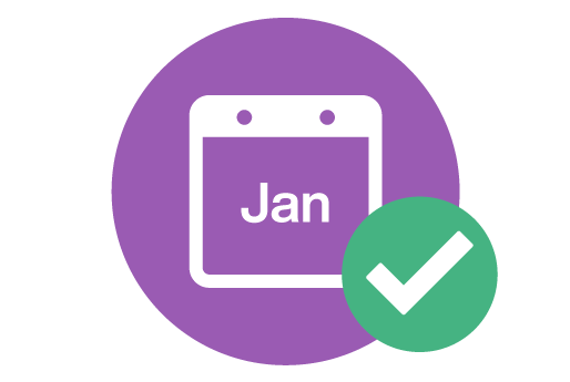 Image of January calendar date with tick