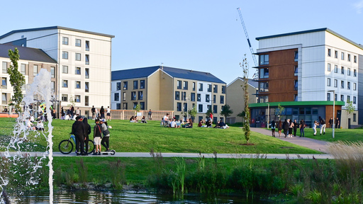 Image of university accommodation buildings and campus