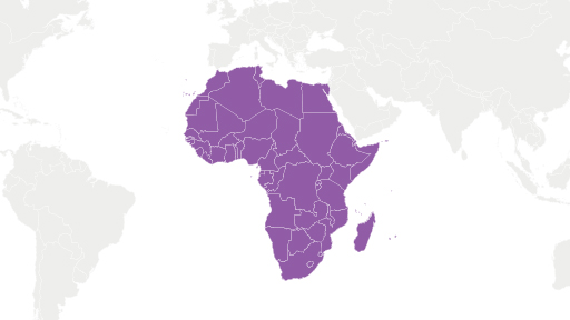 Graphic of the continent of Africa.