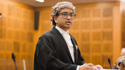 Student in a wig