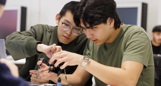 Two students working