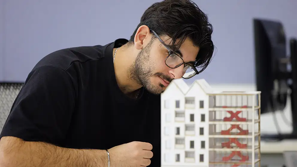 Student working header