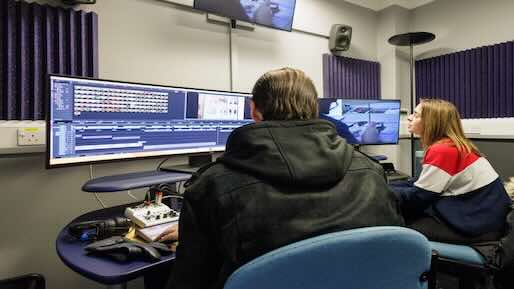 Person using edit suite