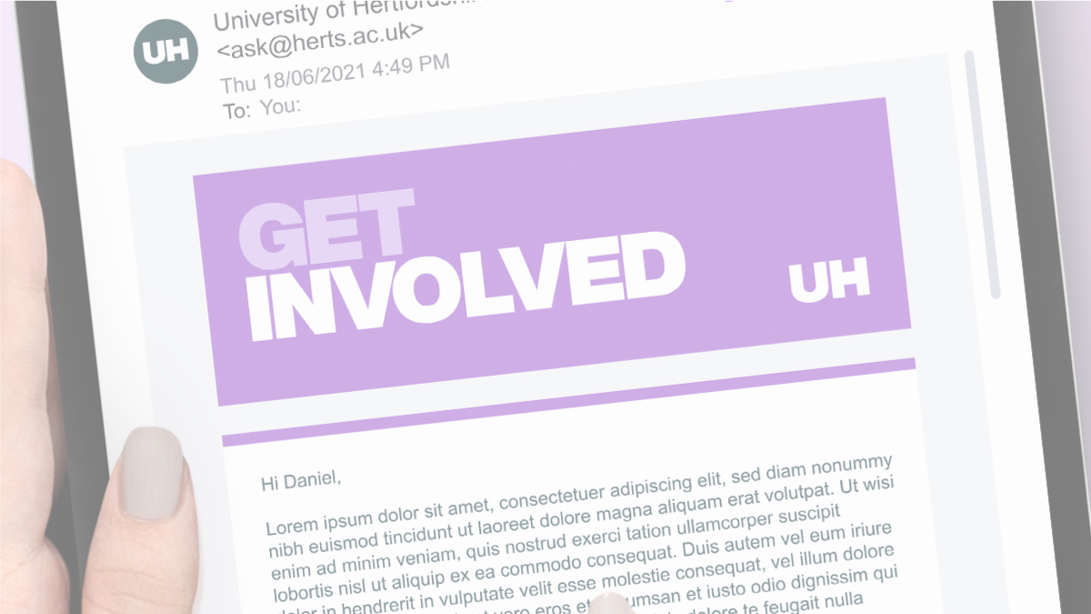 Example of old staff and student comms branding