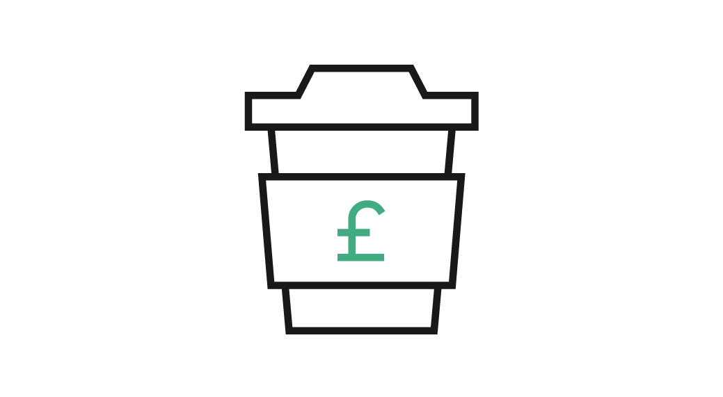 Recyclable coffee cup icon
