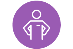 Icon showing a person with a name badge