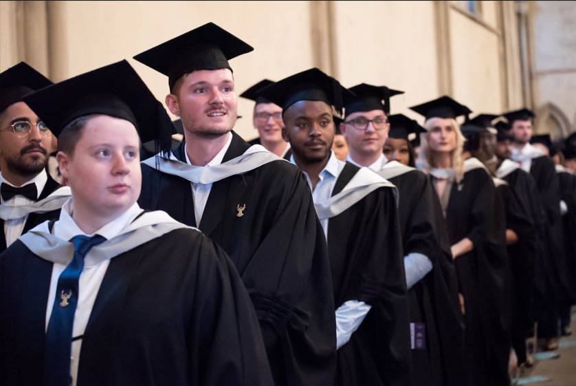 Graduates in robes and caps