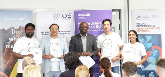 Herts hosts national final of prestigious Young Enterprise Start-Up competition and wins ‘Best Pitch’