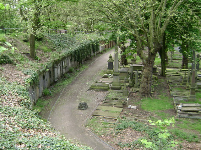 Graveyard filled with greenery