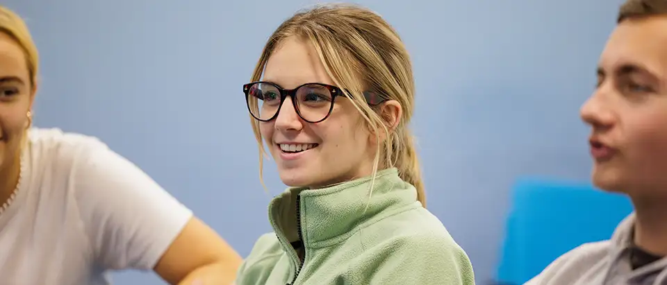 Student sitting in lecture room