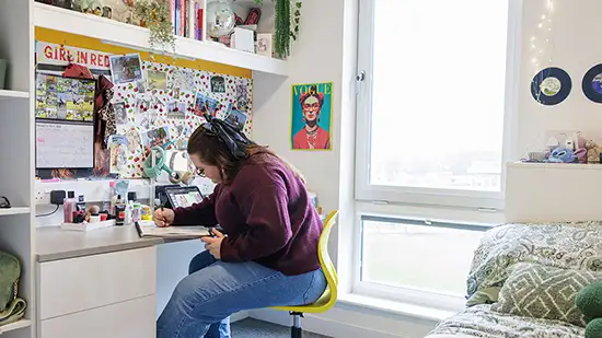 Person at desk 