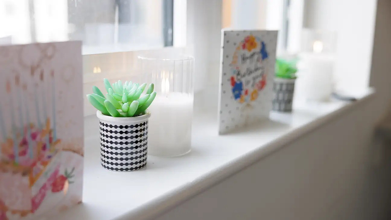 Window ledge with items on there