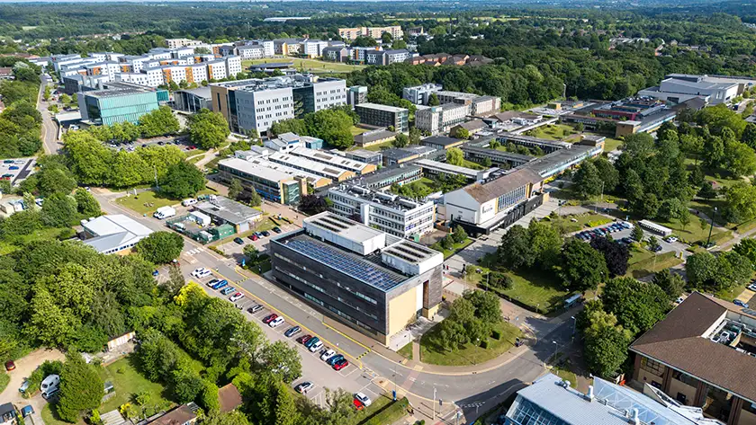 Drone shot of the University 