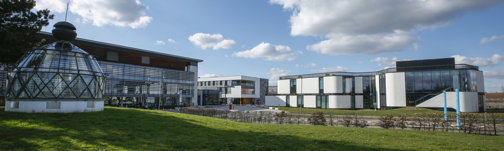 Exterior of beacon, main reception, law court and enterprise hub