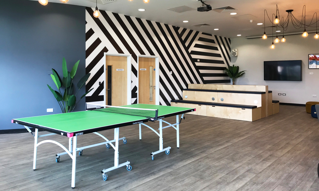 Accommodation common room with table tennis