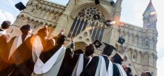 New graduates of the University of Hertfordshire celebrate their success at St Albans Abbey 