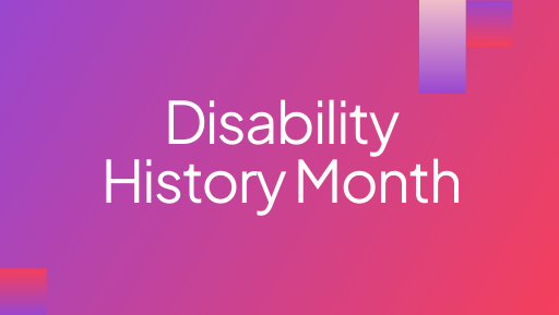 a pink background with black text that reads Disability History Month