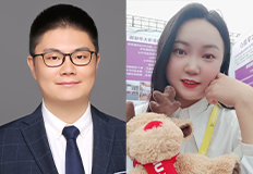 Portraits of Lucas Lu and Nova Zhao from the Chengdu Office