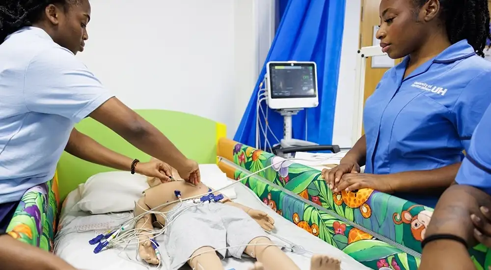 Nursing students working on dummy 