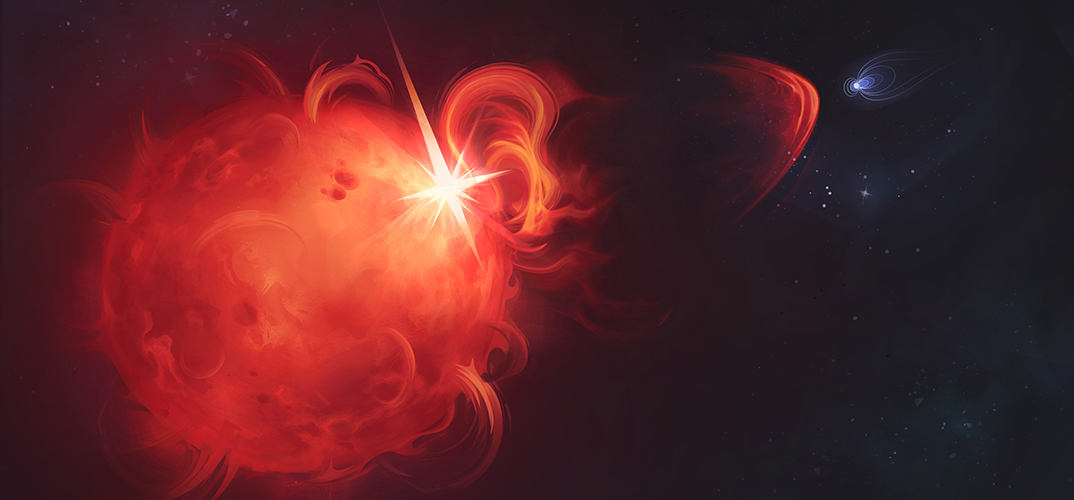 An artist's impression of a stellar storm