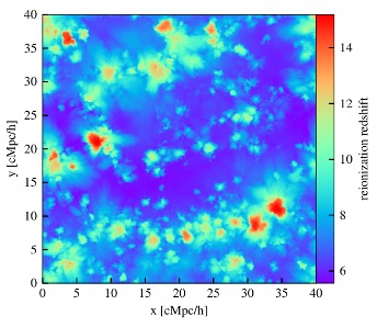 Slice through a hydrodynamical simulation 