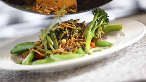 A healthy meal being served
