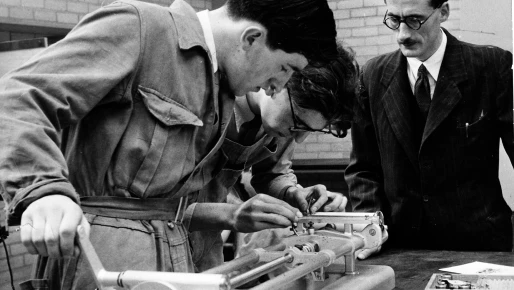 black and white image of people