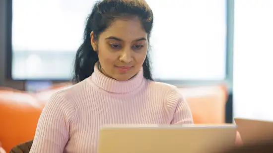 Student on a laptop